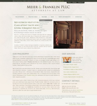 En el proyecto para Meier & Franklin hemos creado un diseño sobrio y minimalista. Meier & Franklin sitio Web